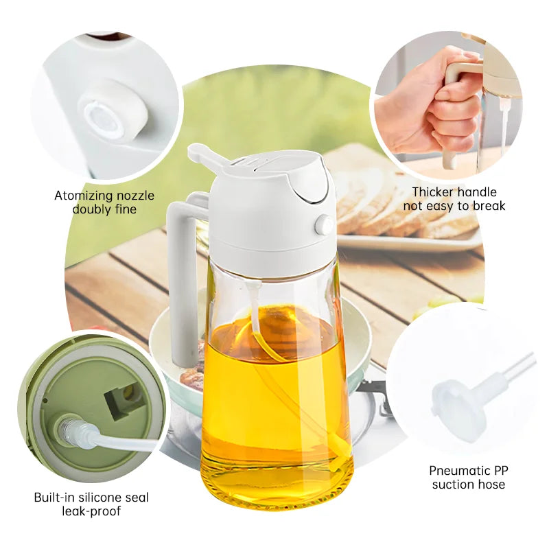 Oil Sprayer Oil Jar Kitchen Household Can Pour Oil Spray Bottle 2In1 Atomized Oil Spray Bottle Oil Spray Bottle Cooking Utensils